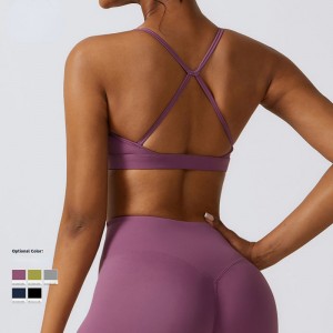 SC10168 Měkká podpora komprese Jóga Sexy Sports Bra Cross Back Yoga Sports Bra High Impact Padded