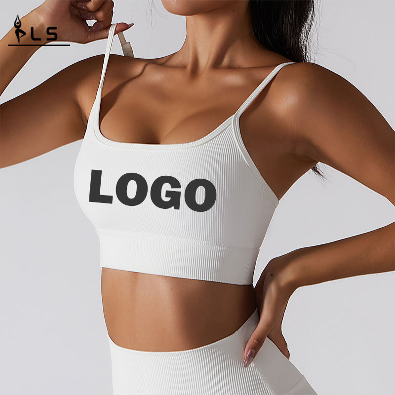 SC10174 Bílá sportovní podprsenka Aktivnínošení soukromé label Gym Jóga Bras Sexy Strappy Custom Sports Bra pro ženy