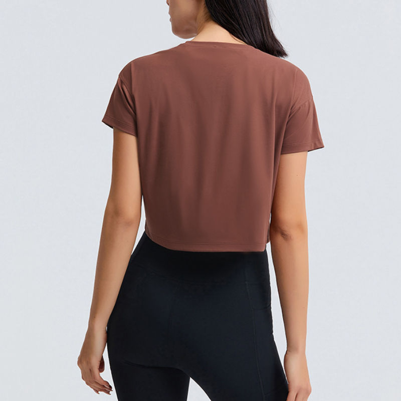 SC102610 Volná košile pro jógové šortky tělocvična jóga aktivní oděv s krátkým rukávem trička Thir Thir Top Prodej prodyšný rychlý sušení volný čas jóga