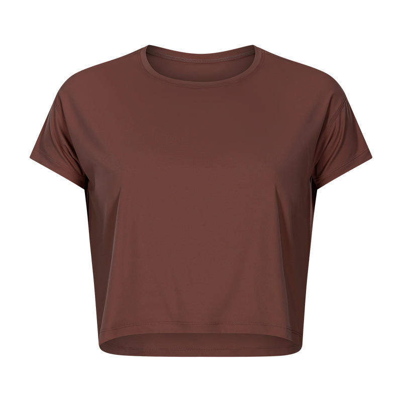 SC102610 Volná košile pro jógové šortky tělocvična jóga aktivní oděv s krátkým rukávem trička Thir Thir Top Prodej prodyšný rychlý sušení volný čas jóga