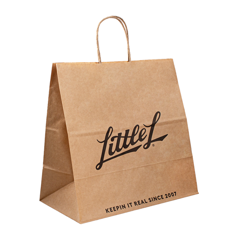 Velkoobchodna vlastní luxusní řemeslo dárek Brown White Balení Bolsa de Papel Printed Shopping Bag Kraft Paper Bags s vlastním logem