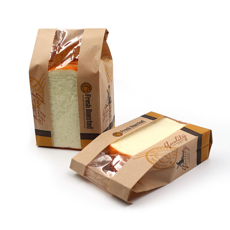 Recyklovatelné plochý papírový chléb kompostovatelné řemeslné tašky s oknem