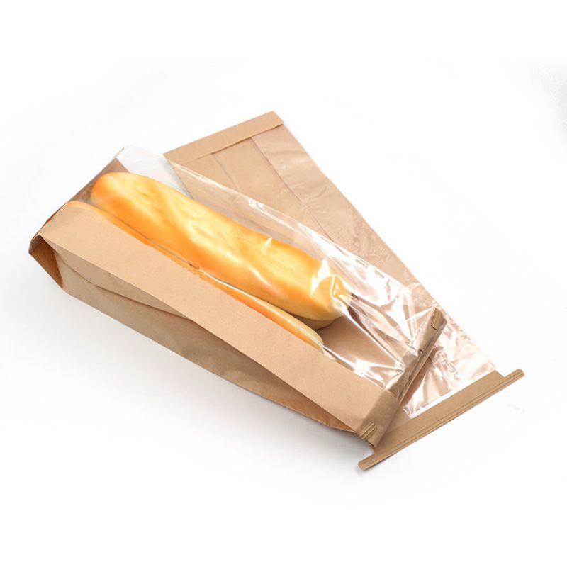 Potravinářský mazaný papírový pouzdro s oknem pro croissant