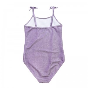 Fialové děti \\\\ s Halter Bow Basic Silver Wire One-Piece Swimsuit