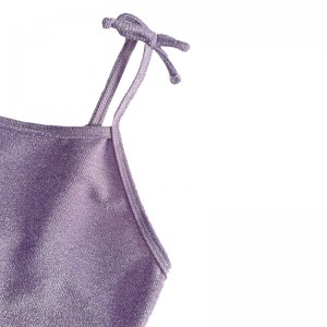 Fialové děti \\\\ s Halter Bow Basic Silver Wire One-Piece Swimsuit