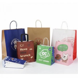 Růžový papírový sáček Kraft