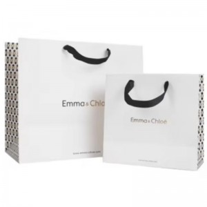 Tištěné luxusní malé recyklovanénákupní tašky dárkové papírové tašky s obchodnímnázvem pro balení šperků s rukojetí