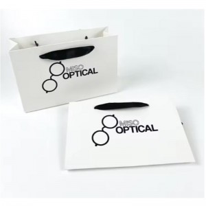 Tištěné papírové sáčky lepenkové luxusní bílý papírový taškana papír s páskou pronákupní tašku s vlastním logem