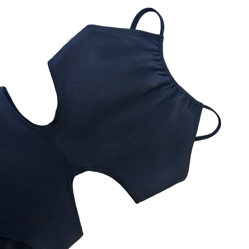 Plná barva dutého pasu Sexy štíhlý volán pohodlné jednodílné plavky