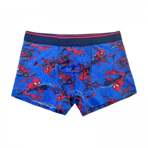 Baby Navy Blue Spider-Man Print Comfort Základní chlapec Underpants Color Contrast