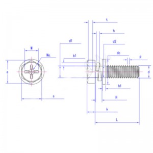 Šroub s křížovou drážkou a šestihrannou hlavou s prohlubní a pérovou podložkou