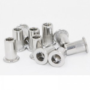 rýhovanénýtované matice s plochou hlavou znerezové oceli