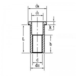 zinek-barevně pokovenánýtovaná matice se zápustnou hlavou