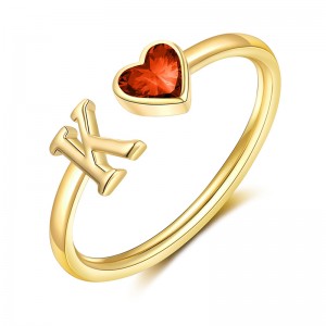 Počáteční prsteny Hongde pro ženy 14K Pozlacené prsteny s přírodním kamenem,nastavitelná velikost5-10