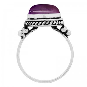 Hongde Mystic Amethyst Sterling Ring 925 Sterling Silver Plated Ručně vyráběné Statement Prsteny pro ženy Prsten z jihozápadních Čech Bižuterie