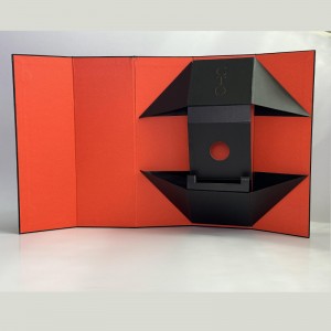 Sofistikovaná červená a černá skládací krabicena víno