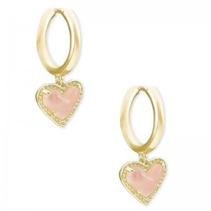 Blush Heart Charm Hoop Náušnice Heart Huggienáušnice pro ženy, módní šperky