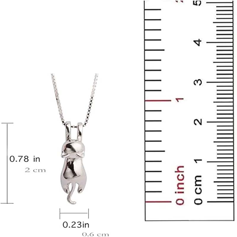 Stříbrnýnáhrdelník Cat Charm Náhrdelník S.Leaf Sterling Silver Kočka pro ženy Kočičí šperky pro ženy Kočičí doplňky pro ženy Dárky s tématikou kočičí maminky milenky dámy Roztomilé stříbrné šperky s koťátkem Dárky knarozeninám pro ženy