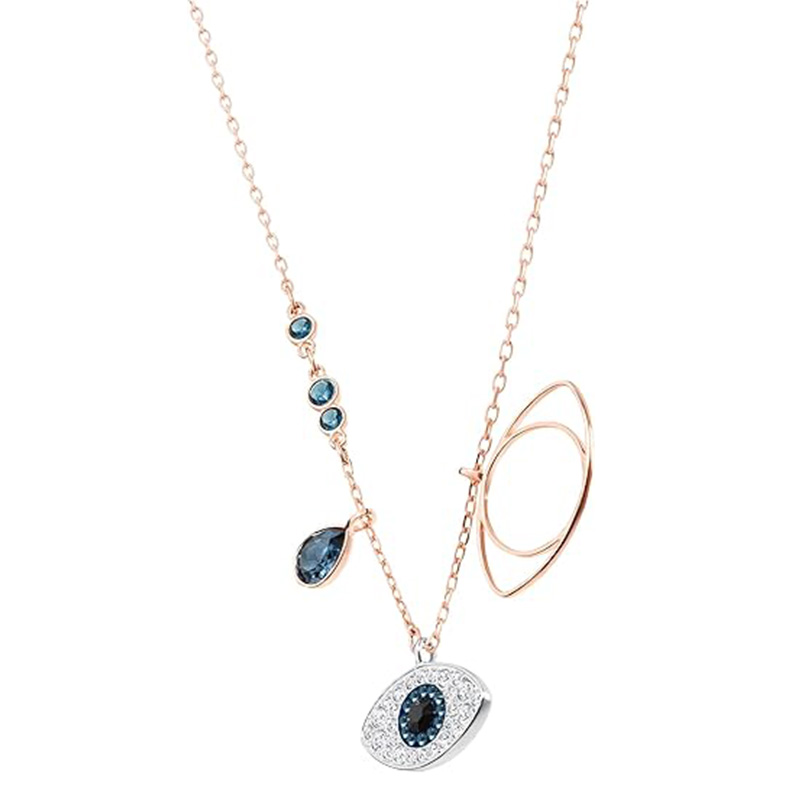 Náhrdelník s přívěskem Radiant Guardian Evil Eye s modrými zirkonovými akcenty Symbol elegance, ochrany anadčasového stylu