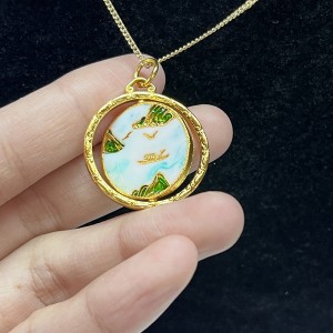 Reverzibilní přizpůsobený vzor přívěska zlatého zlatého dlouhéhonáhrdelníku