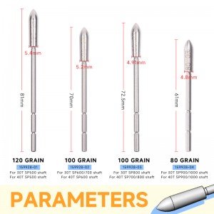 159928 80/100/120 Vložení bodů znerezové oceli pro ID3,2 mm uhlíkové šipky