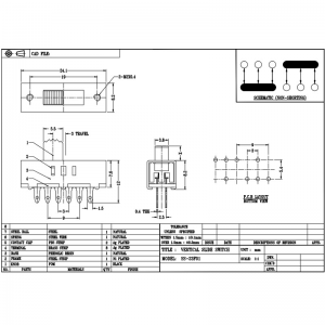Slide Switch SS23F10 tři-Rychlost posuvného spínače pronastavení teploty barvy LED a vysoké-Motor vysoušečena rychlost