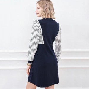 Brzy podzim malý reverzní límec pletený poloviční svetr