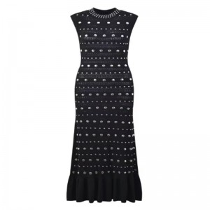 Letní límec pro límce bez rukávů, kovové pletené šaty