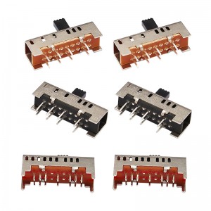 Slide Switch SS23H06, dvojnásobek-Řádek 8-PIN Vertikální posuvný spínač, svislý posuvný spínač pro elektrickou přikrývku elektrický ohřívač