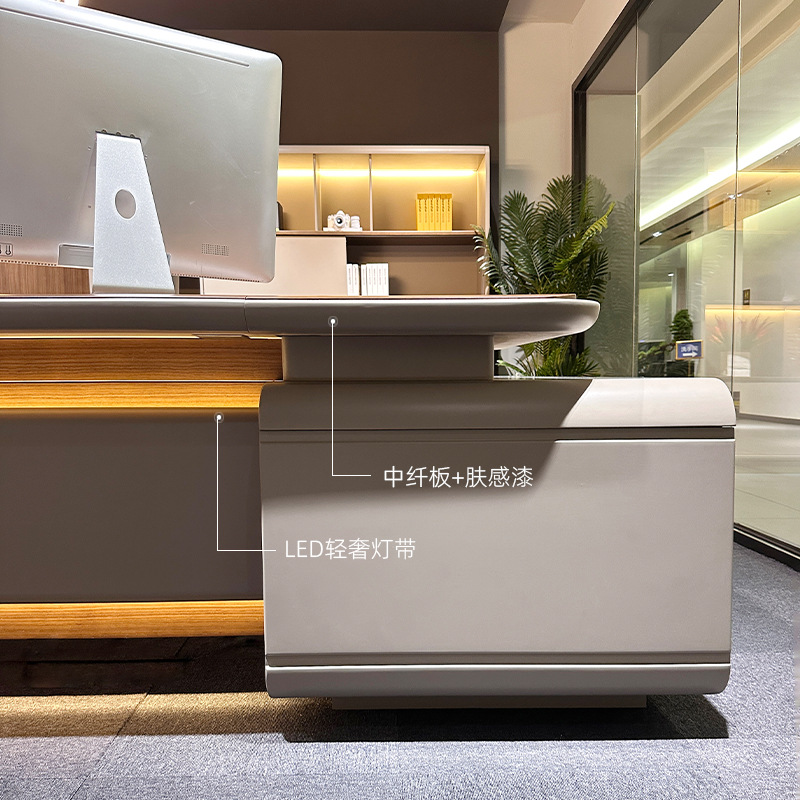 Model DBT008 Executive Desk, prezident/Kancelářský stůl předsedy, velký manažerský stůl Premium se sadou kancelářských židlí pro manažera\'s Office