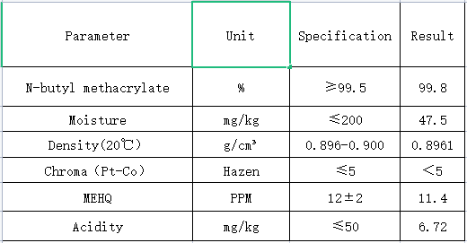 1681954941.png N-butyl methacrylate(甲基丙烯酸丁酯)指标表.png